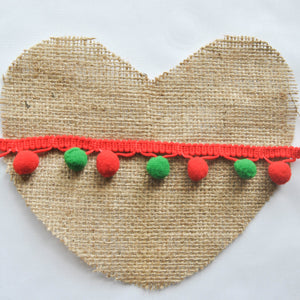 Red and Green Pompom Trim